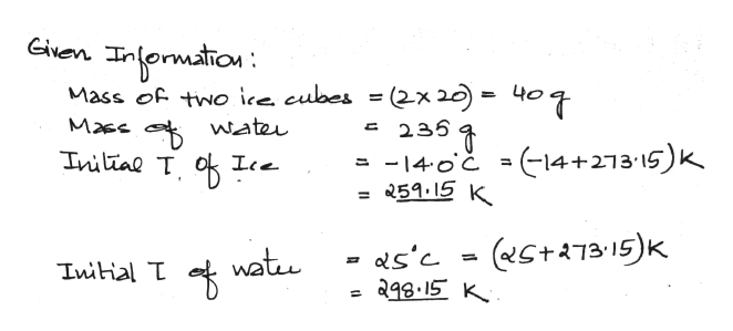 Answered 37 7 J Mol K Heat Capacity Of H O S Bartle