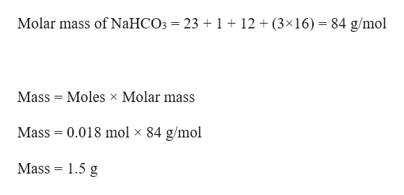 nahco3 molar mass