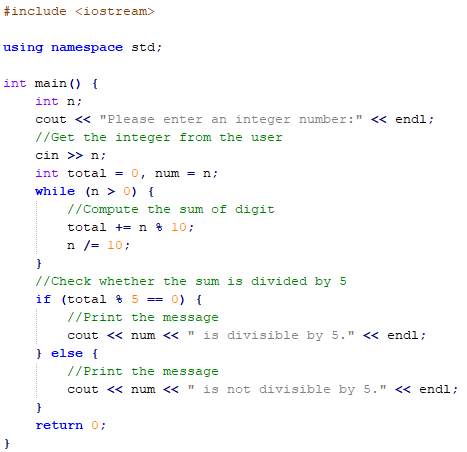 Answered: An integer is divisible by 5 if the sum… | bartleby