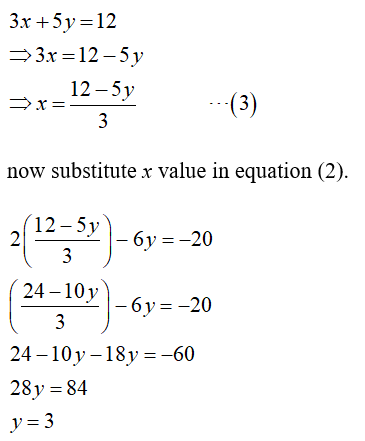 Answered Simultaneous Equations 3x 5y 12 Bartleby