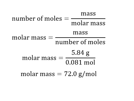 Answered: What is the molar mass of a particular… | bartleby