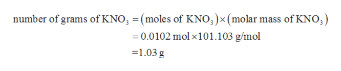 Answered: How many grams of KNO3 (molar mass =… | bartleby