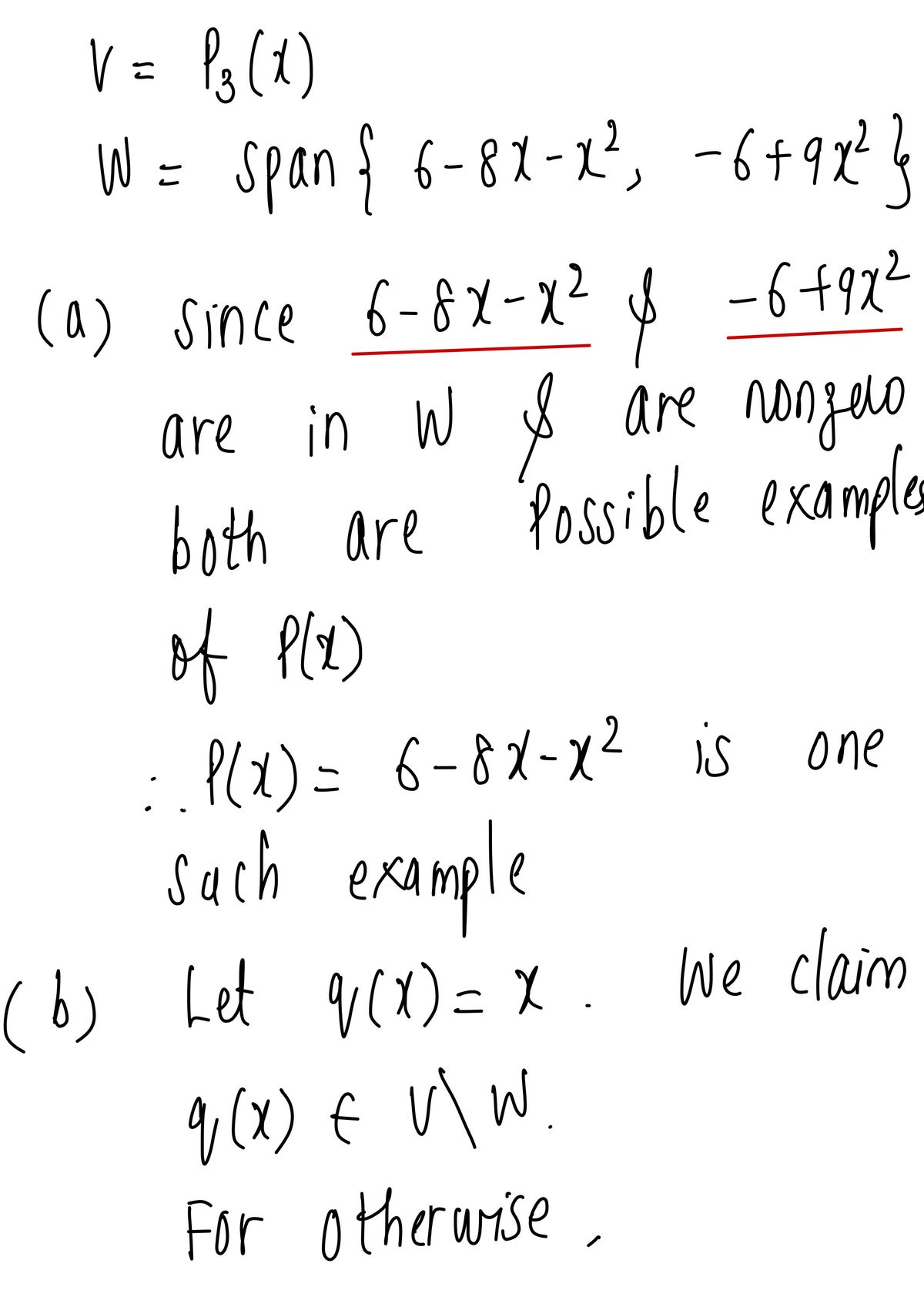 Answered Let V Be The Vector Space P3 X Of Bartleby