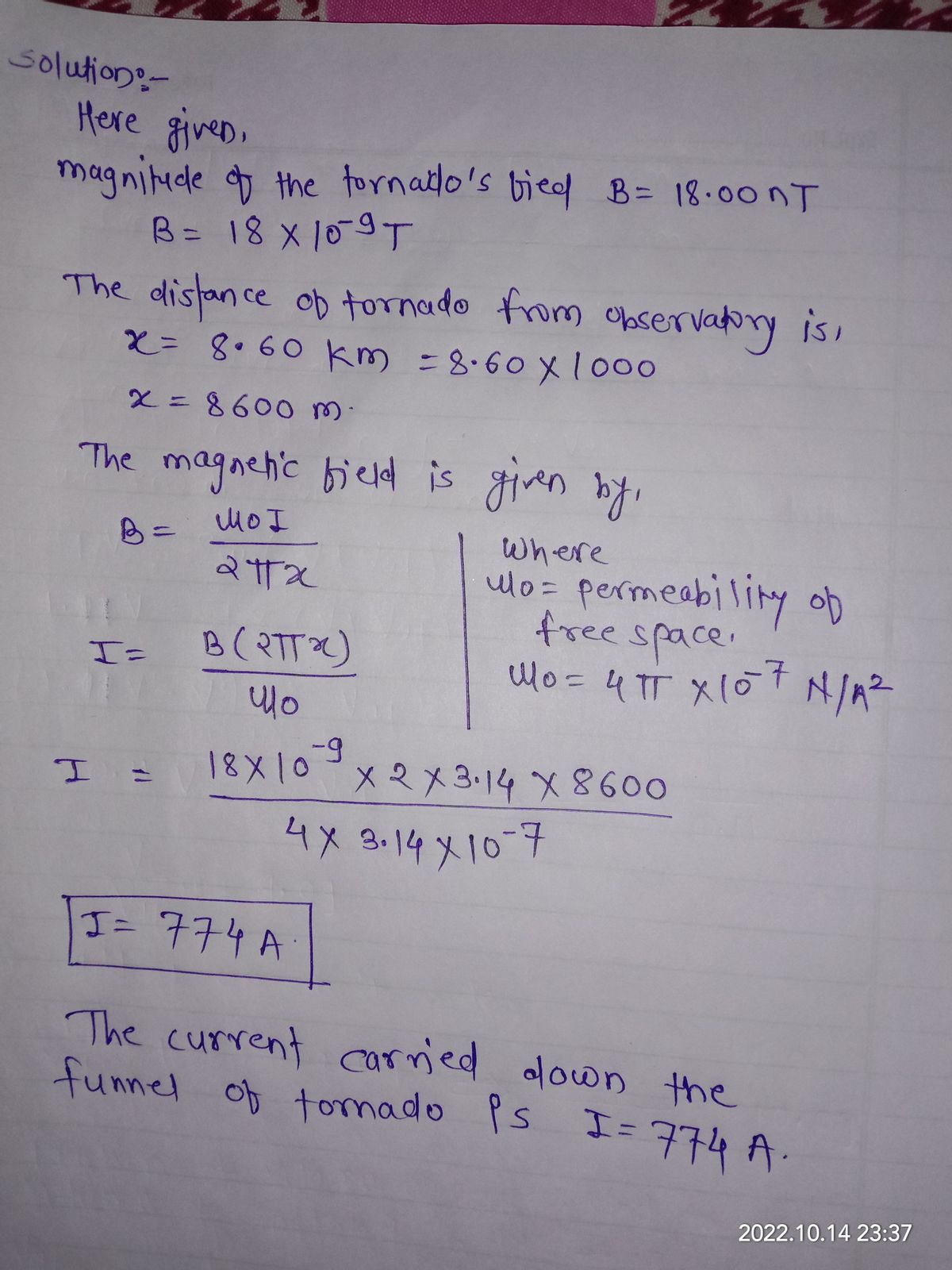 Physics homework question answer, step 1, image 1