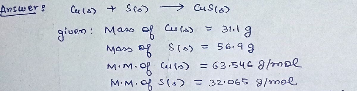 Chemistry homework question answer, step 1, image 1