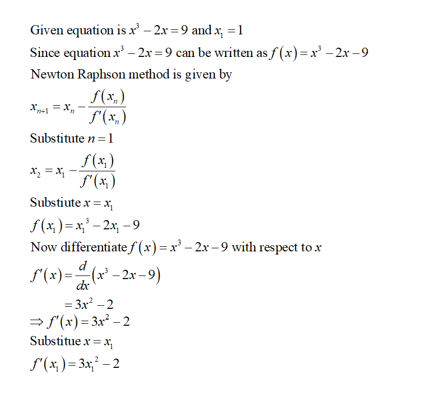 Answered Use Newtons Method With Given Initial… Bartleby