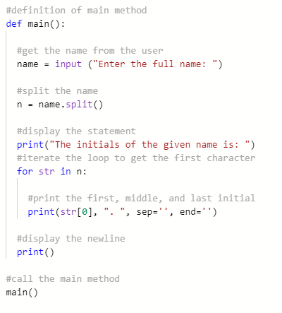 Answered: Programming Exercises 1. Initials Write… | bartleby