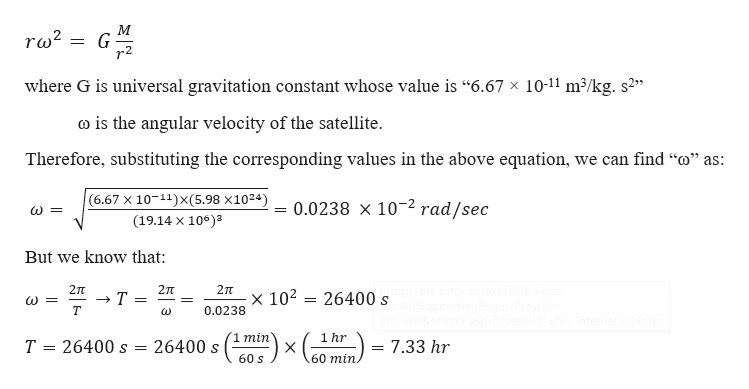 Answered: A satellite circles the earth in an… | bartleby