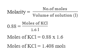 Answered: How many moles of KCl are contained in… | bartleby