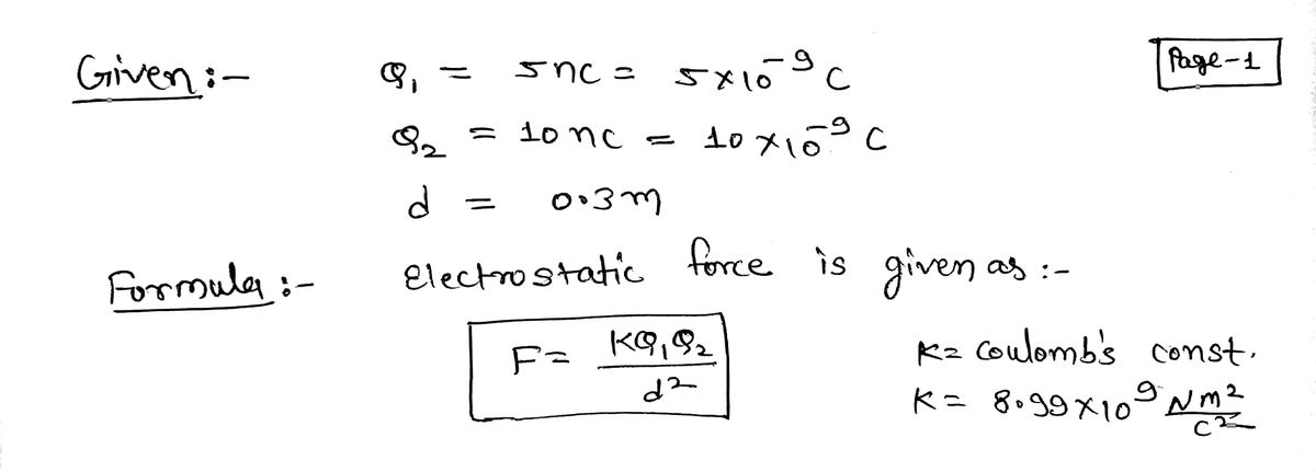 Physics homework question answer, step 1, image 1