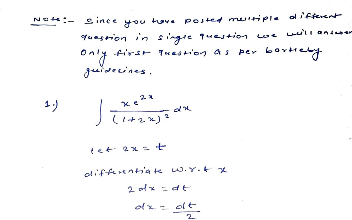 Calculus homework question answer, step 1, image 1