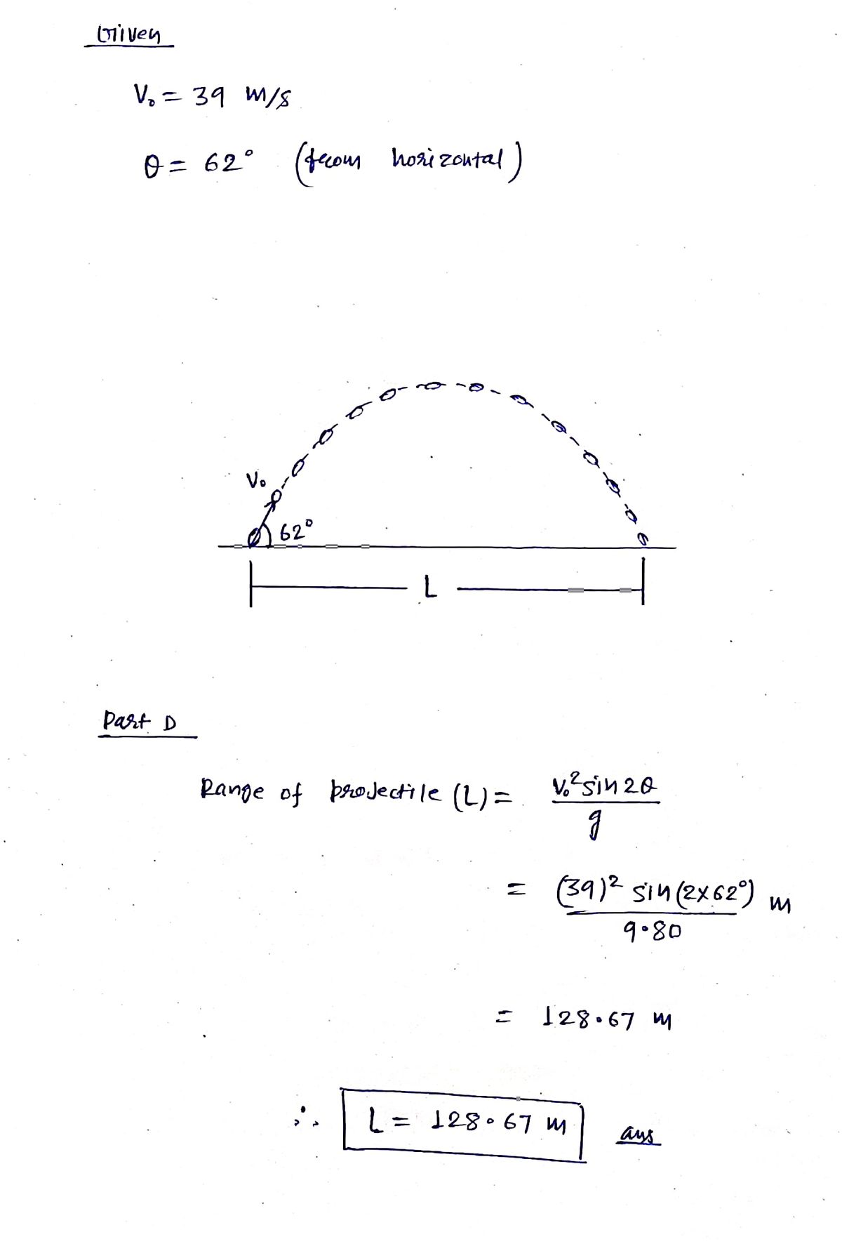 Physics homework question answer, step 1, image 1