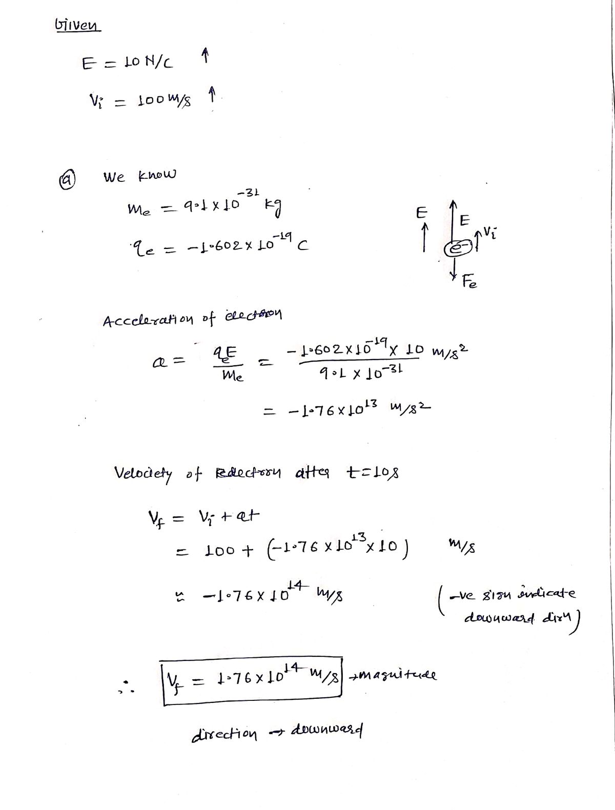 Physics homework question answer, step 1, image 1