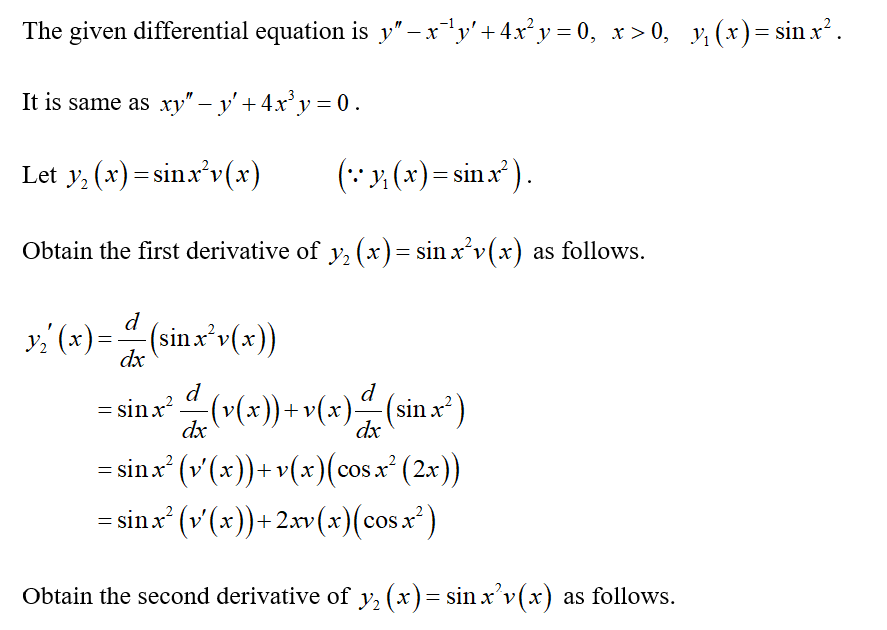 Answered Y1 Is A Solution To The Given Bartleby