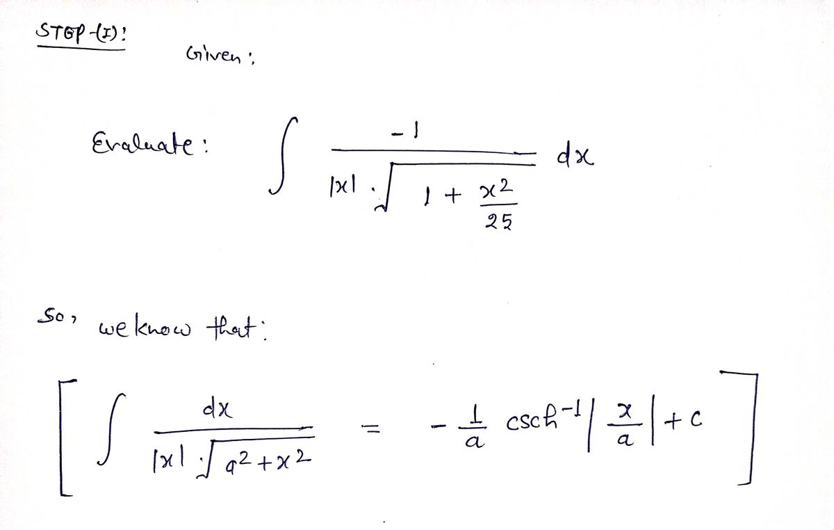 Calculus homework question answer, step 1, image 1