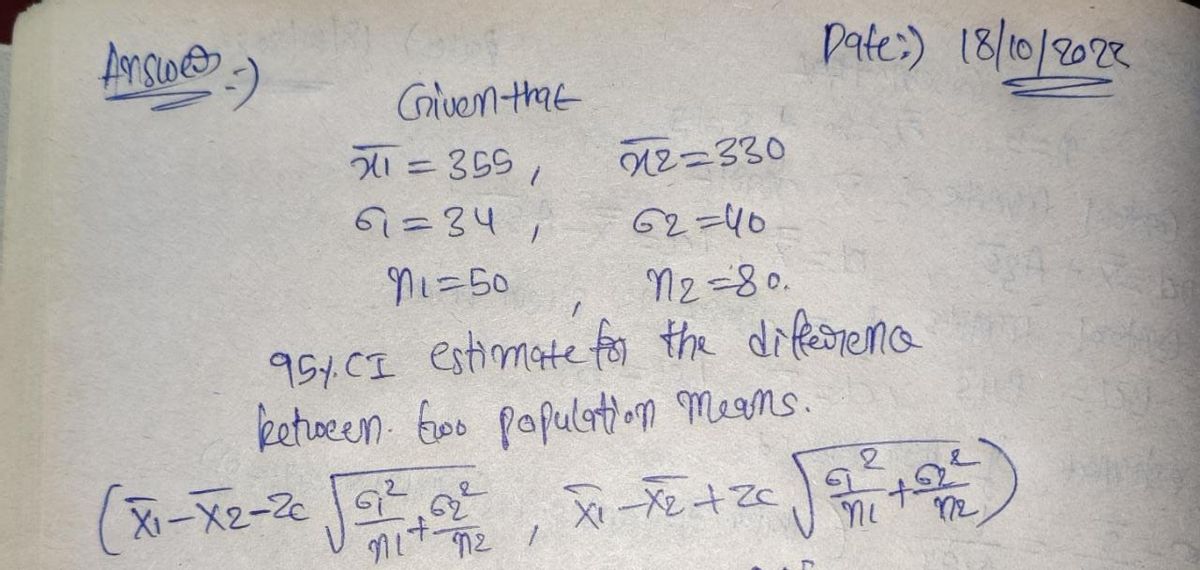 Statistics homework question answer, step 1, image 1