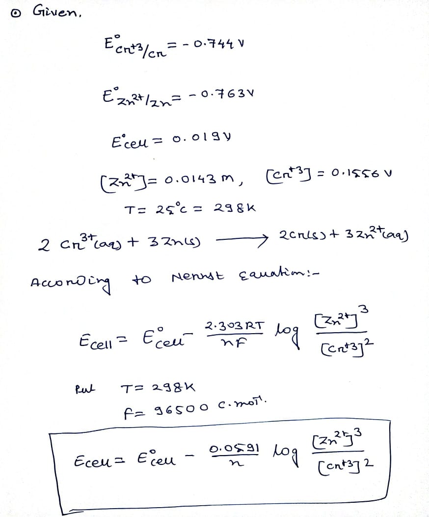 Answered Consider A Galvanic Electrochemical Bartleby