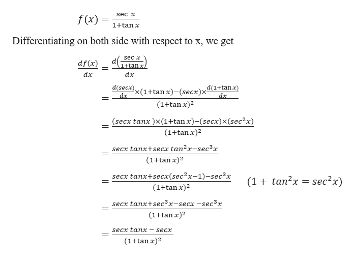 Answered Differentiate F X Sec X 1 Bartleby