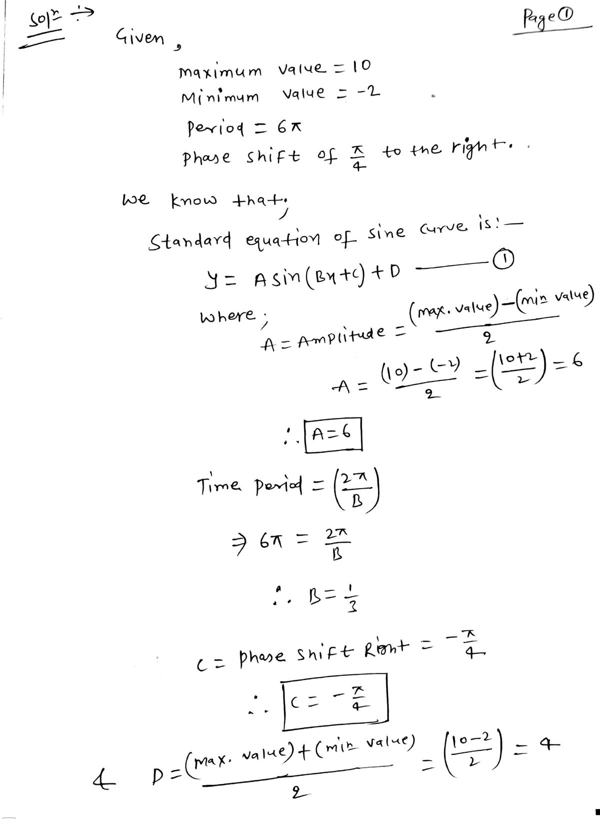 Trigonometry homework question answer, step 1, image 1