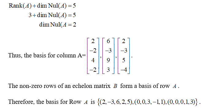 Answered Assume That The Matrix A Is Row Bartleby 6175