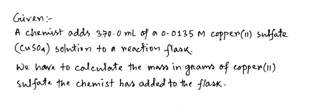 Chemistry homework question answer, step 1, image 1