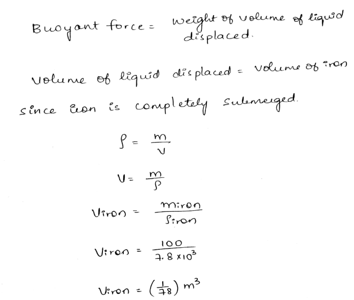 Answered: What is the Buoyancy force exerted on a… | bartleby