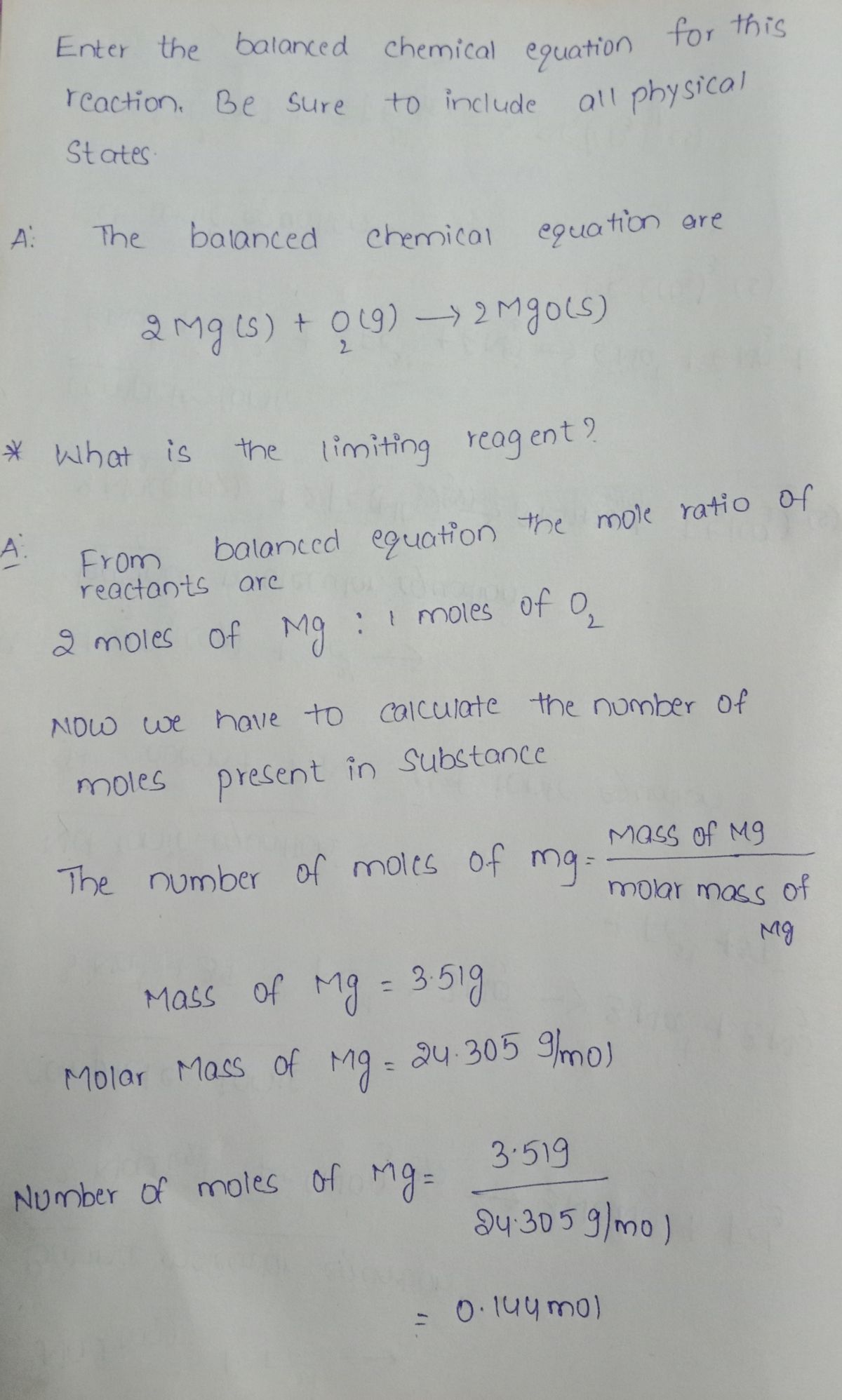 Chemistry homework question answer, step 1, image 1