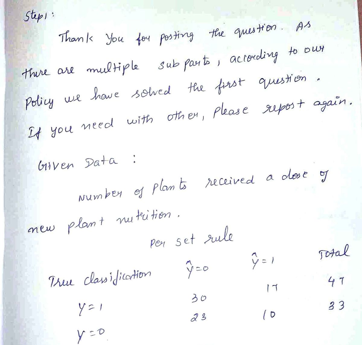 Statistics homework question answer, step 1, image 1