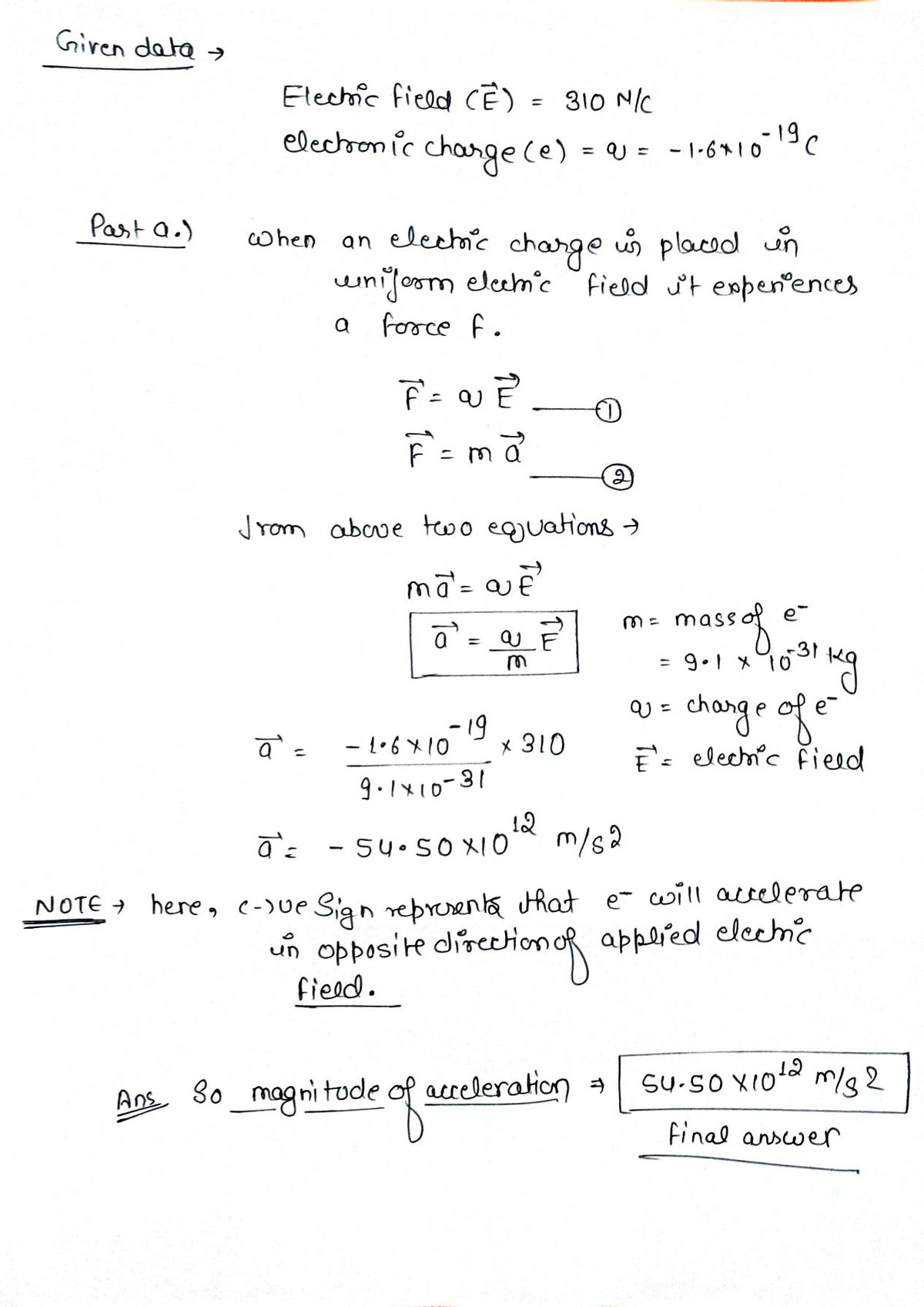 Physics homework question answer, step 1, image 1