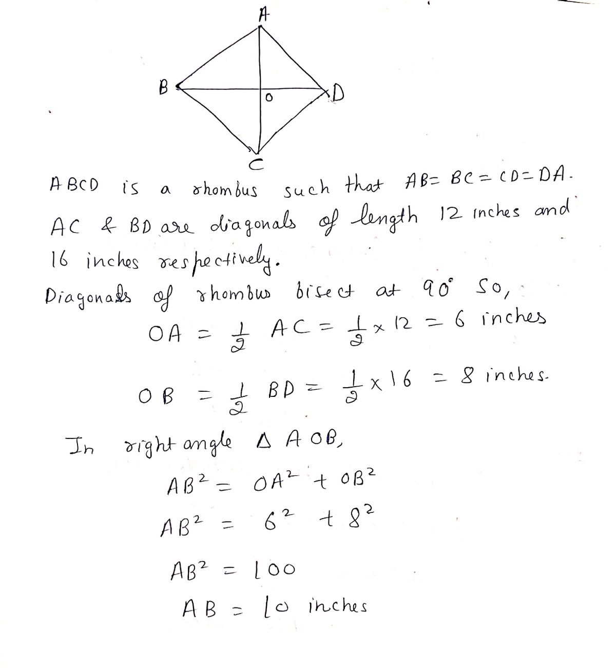 Answered: 1. Find the area of rhombus if the… | bartleby