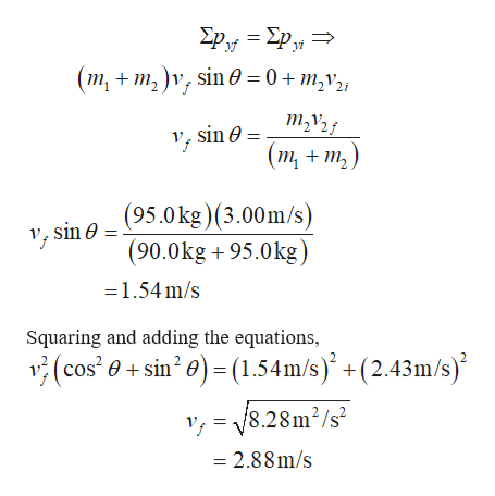 Answered: A 90.0-kg fullback running east with a… | bartleby