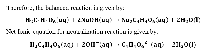 Answered: Tartaric acid, H2C4H4O6, has two acidic… | bartleby