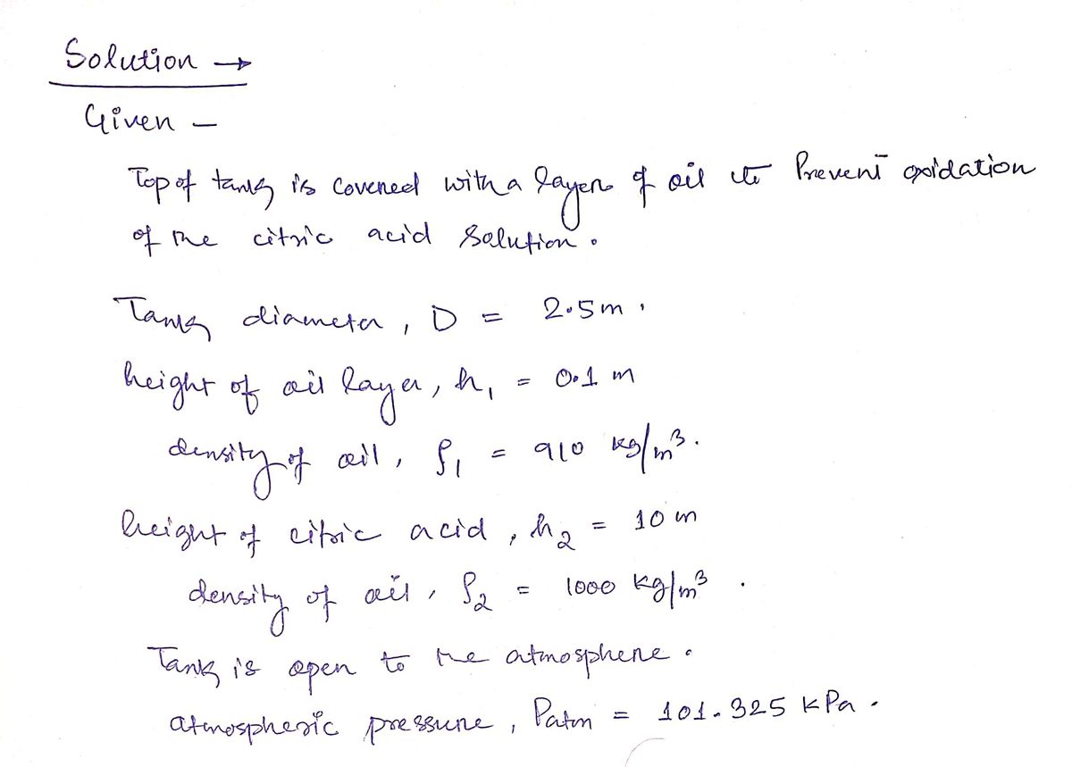 Chemical Engineering homework question answer, step 1, image 1