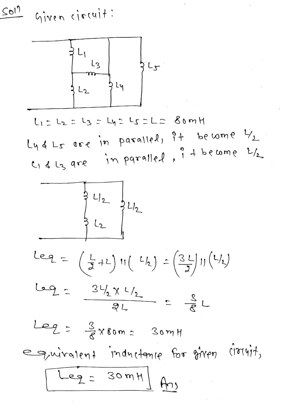 Answered: Find the equivalent inductance of the… | bartleby