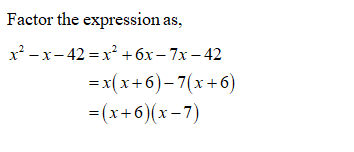 Answered: How do you factor x2-x-42? | bartleby