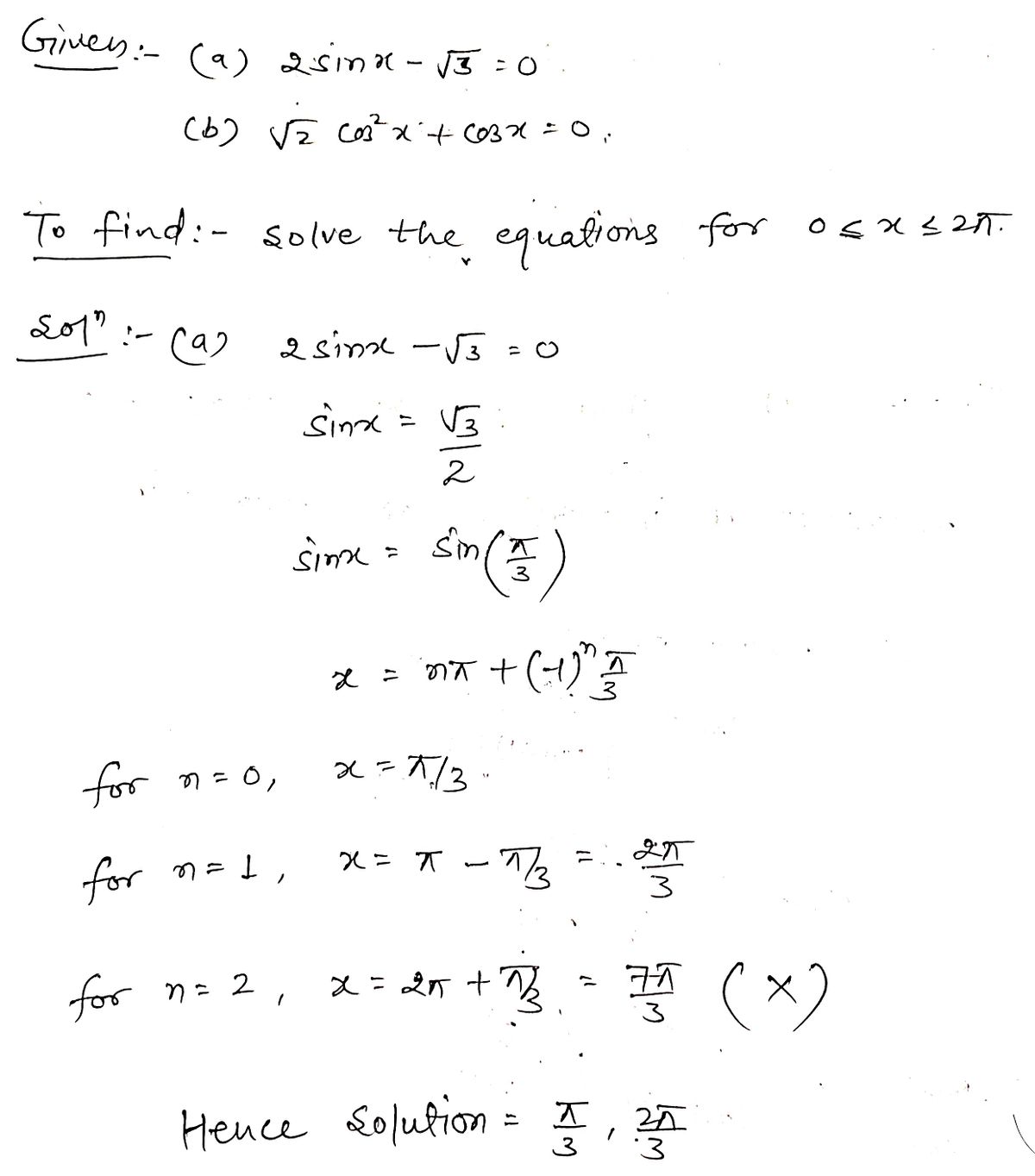 Trigonometry homework question answer, step 1, image 1