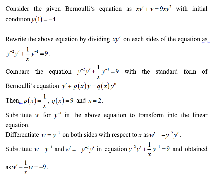 Answered: A Bernoulli differential equation is… | bartleby