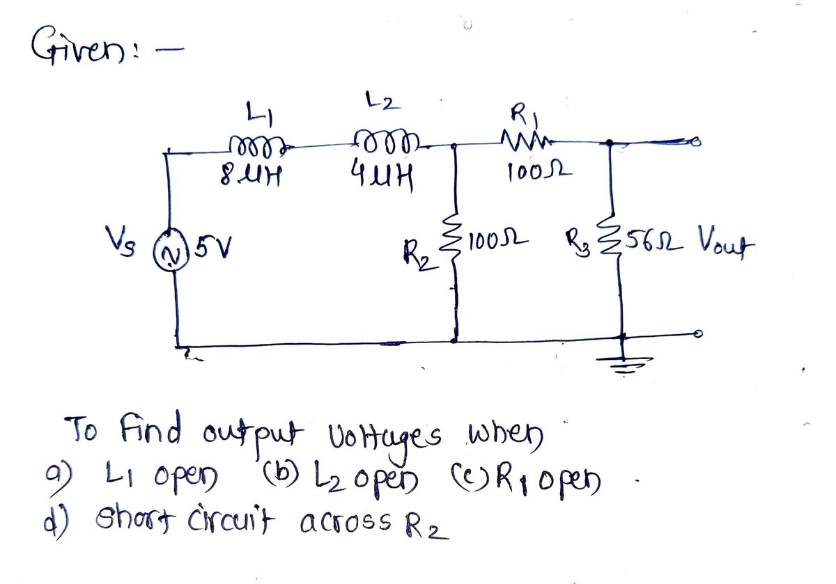 Electrical Engineering homework question answer, step 1, image 1