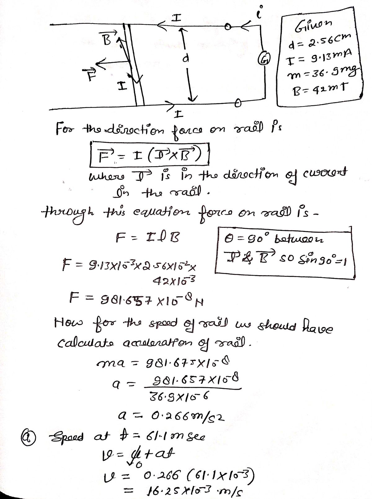 Physics homework question answer, step 1, image 1