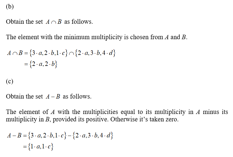 Answered: Let A And B Be The Multisets {3 ⋅ A, 2… | Bartleby