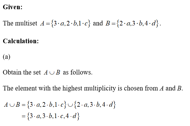 Answered: Let A And B Be The Multisets {3 ⋅ A, 2… | Bartleby