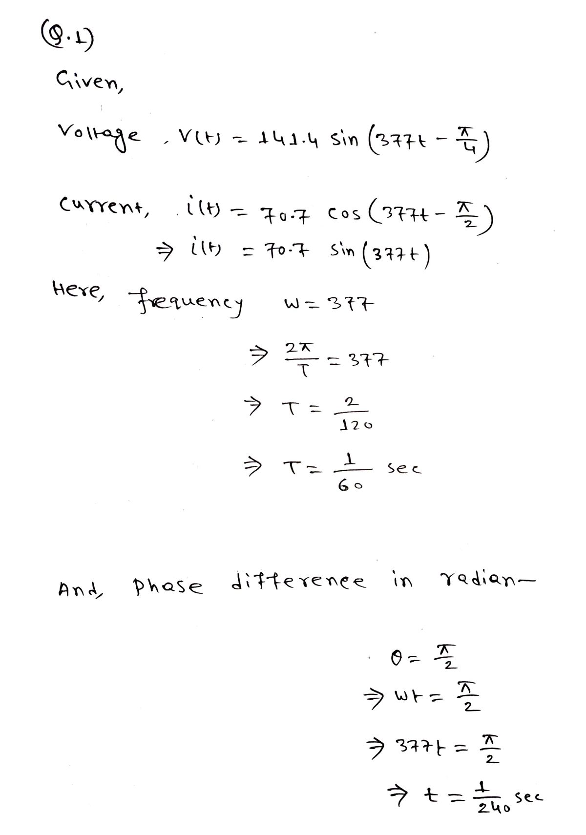 Electrical Engineering homework question answer, step 1, image 1