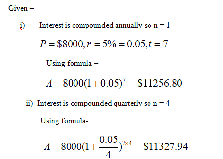 Answered: If 8000 dollars is invested in a bank… | bartleby