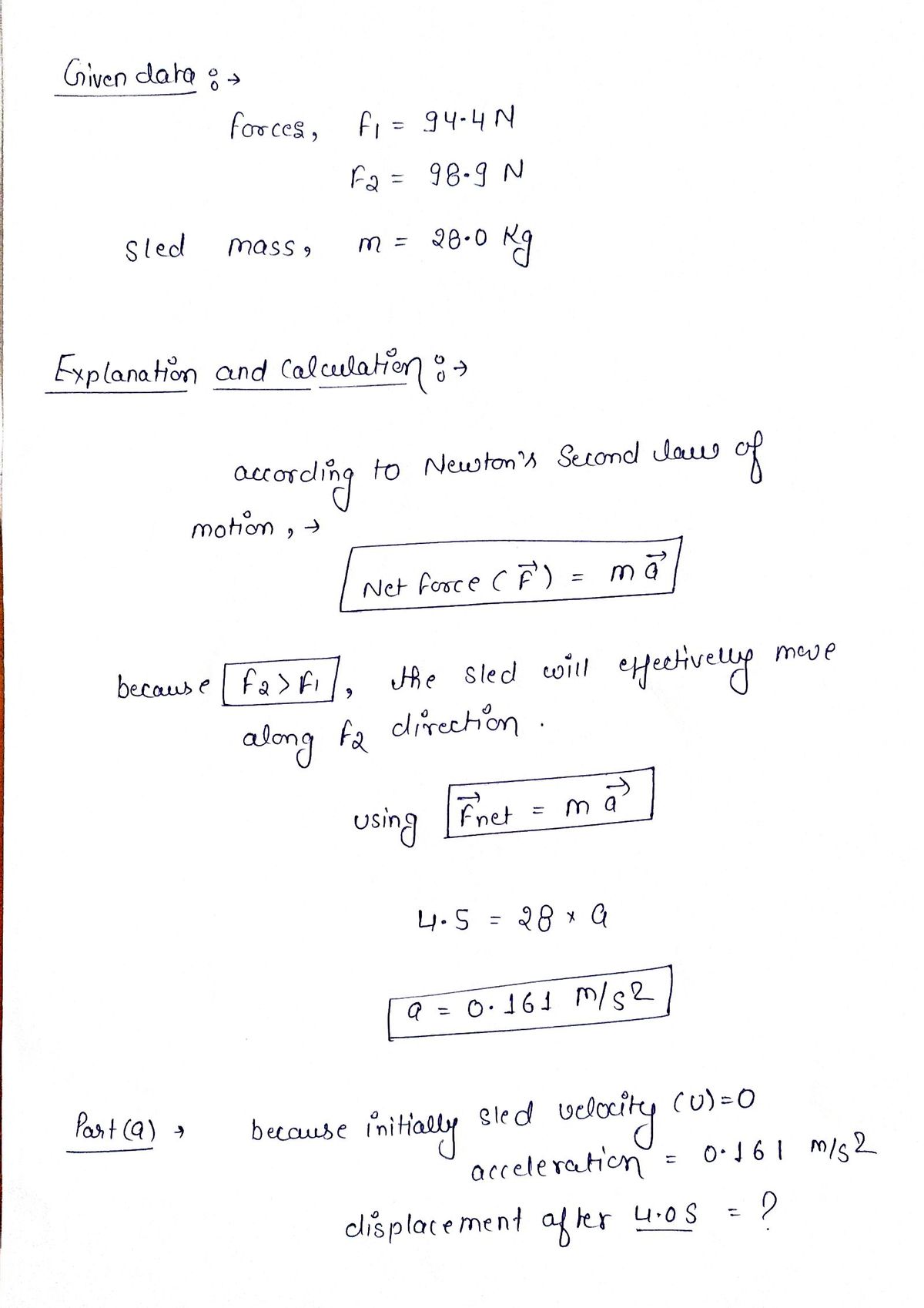 Physics homework question answer, step 1, image 1