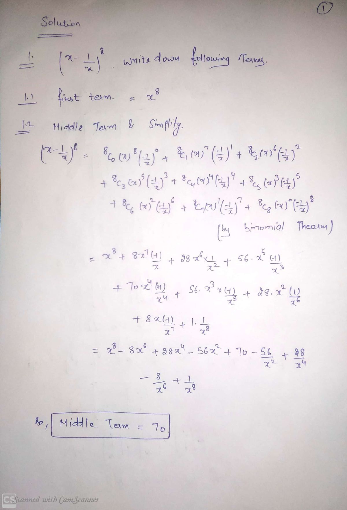 Advanced Math homework question answer, step 1, image 1