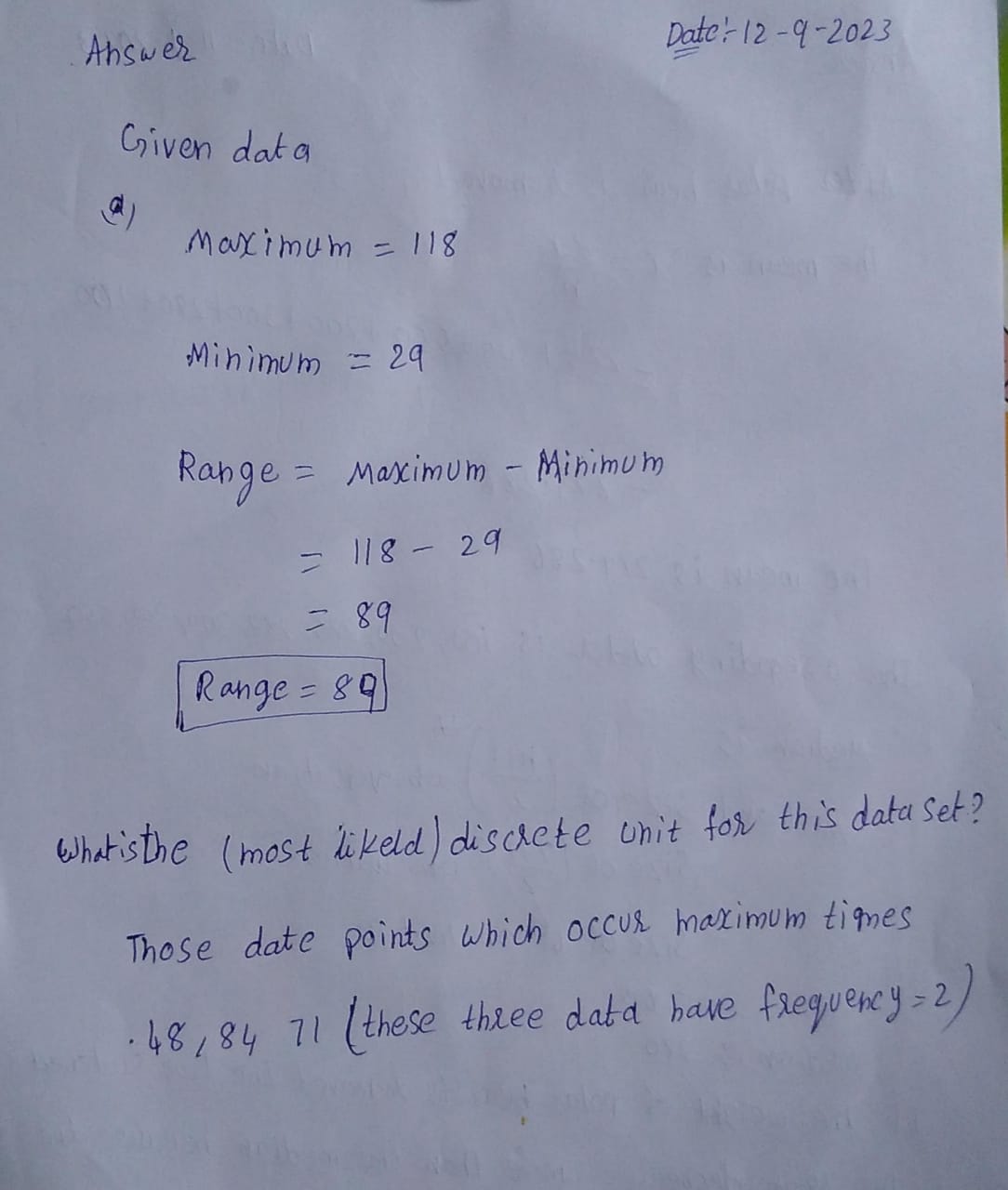 Statistics homework question answer, step 1, image 1