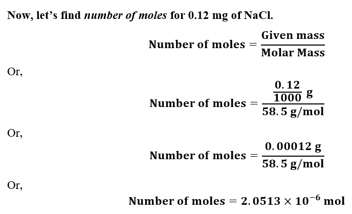 Answered: A salt crystal has a mass of 0.12 mg.… | bartleby