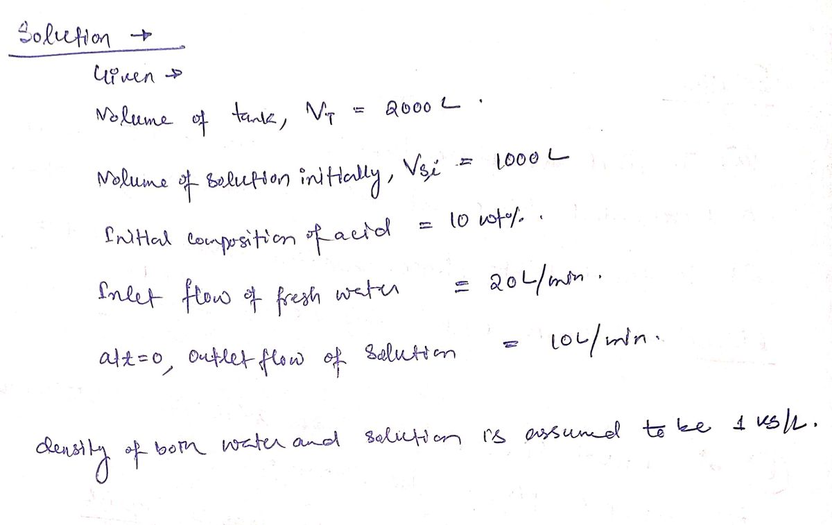 Chemical Engineering homework question answer, step 1, image 1