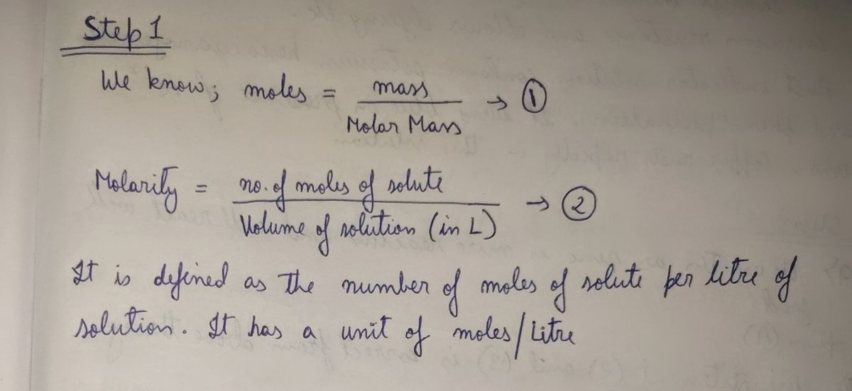 Chemistry homework question answer, step 1, image 1