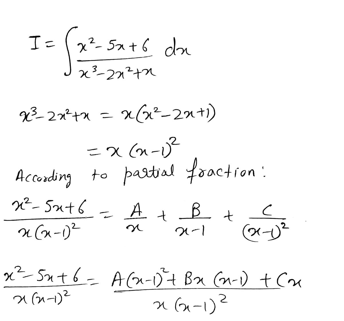 Answered: Antiderivative (x^2 - 5x + 6)dx/(x^3… | bartleby